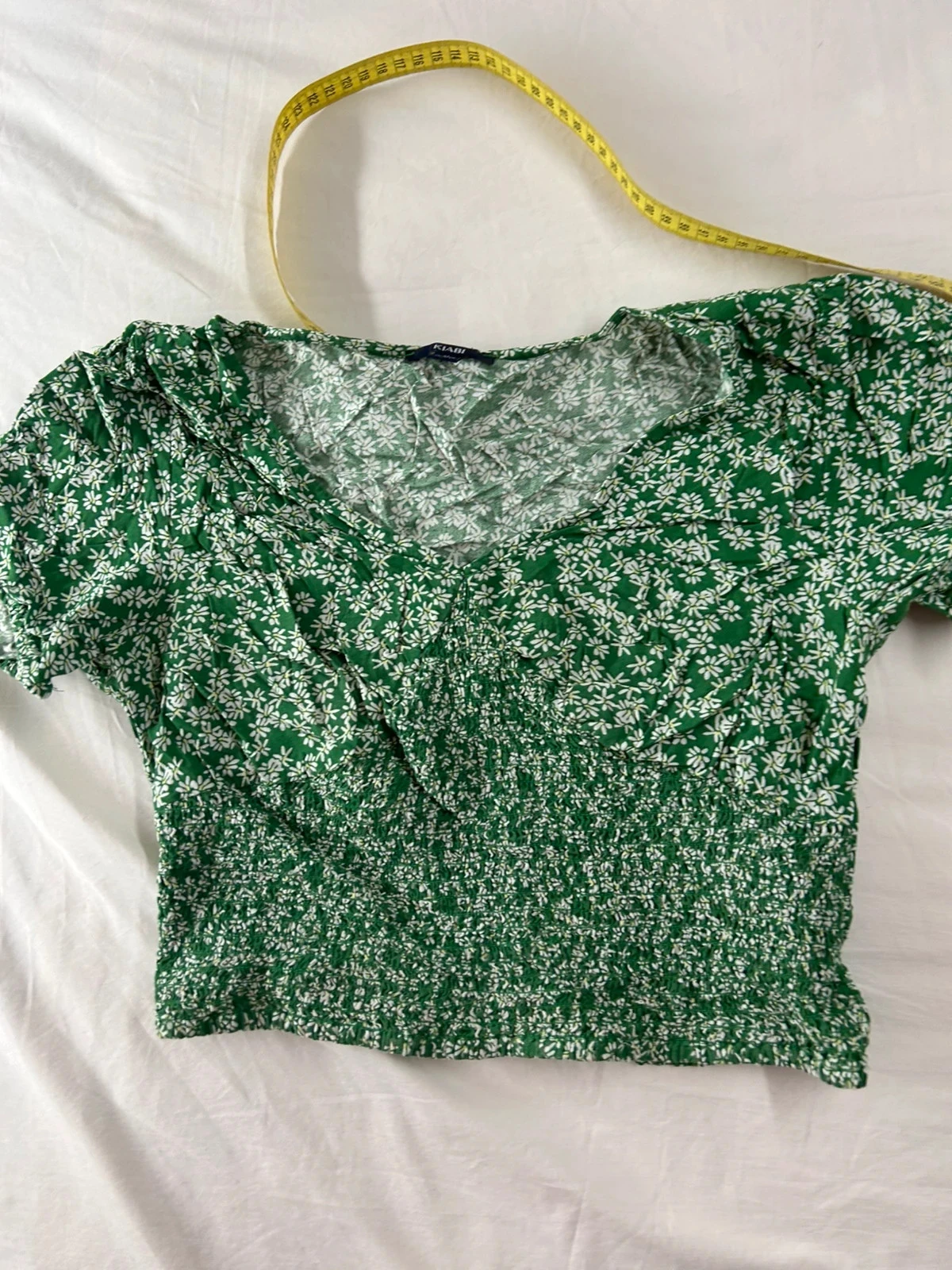 Blouse à manches courtes vert à motifs blanc kiabi – photo 2